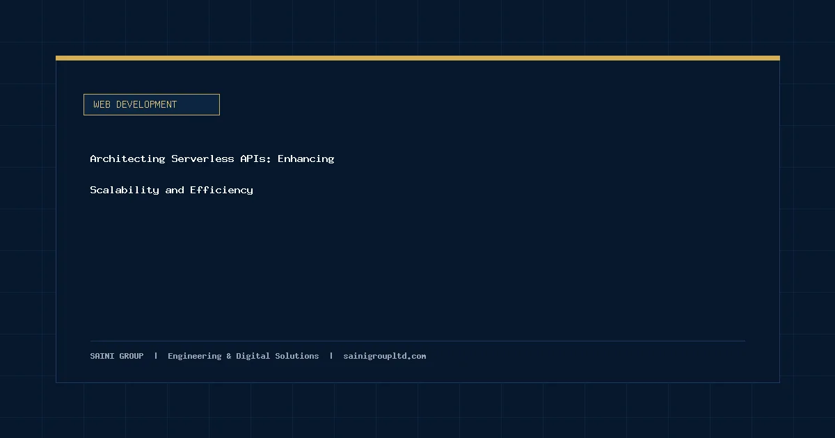 Illustration and overview guide for Architecting Serverless APIs: Enhancing Scalability and Efficiency, published by Saini Group
