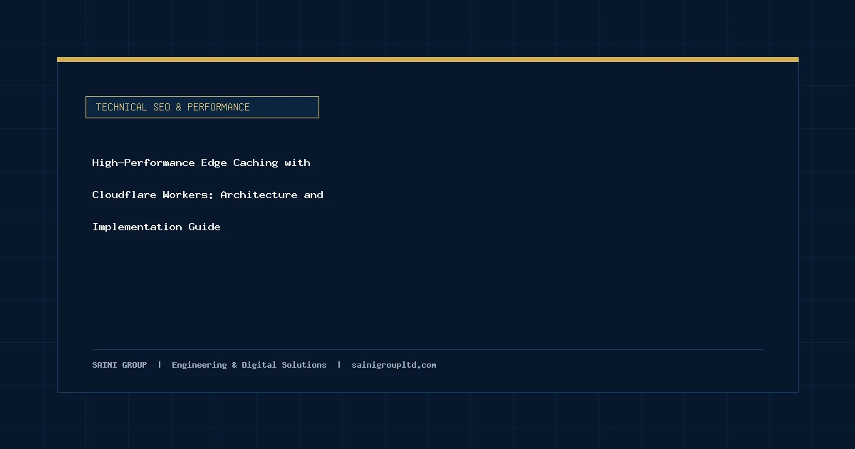 Illustration and overview guide for High-Performance Edge Caching with Cloudflare Workers: Architecture and Implementation Guide, published by Saini Group