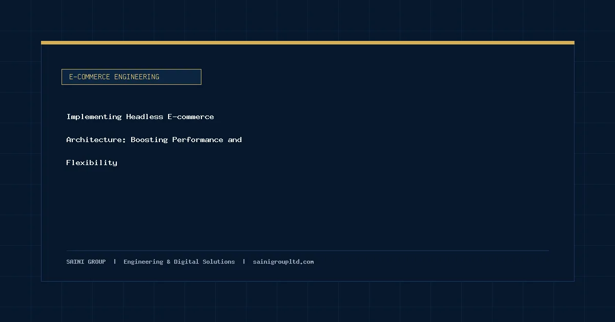 Illustration and overview guide for Implementing Headless E-commerce Architecture: Boosting Performance and Flexibility, published by Saini Group