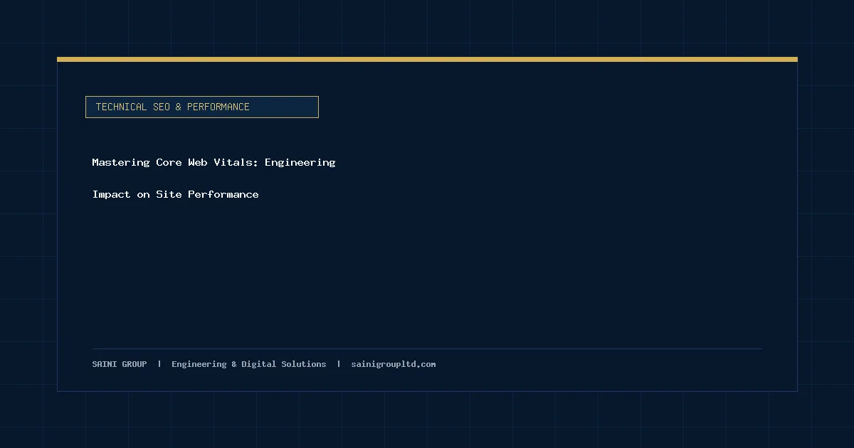 Illustration and overview guide for Mastering Core Web Vitals: Engineering Impact on Site Performance, published by Saini Group