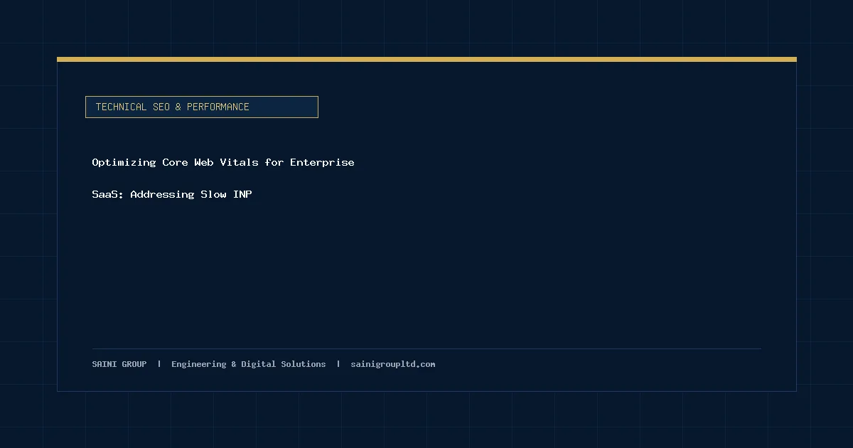 Illustration and overview guide for Optimizing Core Web Vitals for Enterprise SaaS: Addressing Slow INP, published by Saini Group