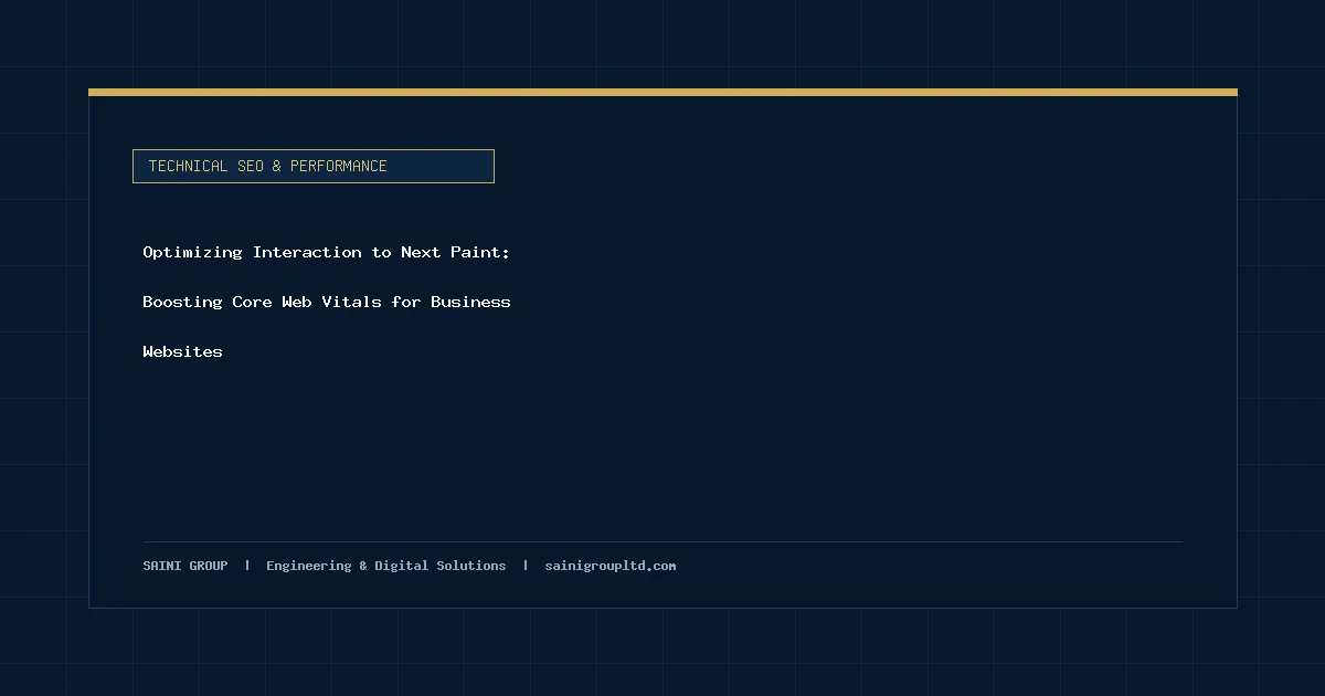 Illustration and overview guide for Optimizing Interaction to Next Paint: Boosting Core Web Vitals for Business Websites, published by Saini Group