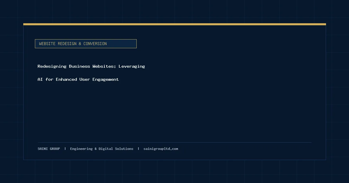 Illustration and overview guide for Redesigning Business Websites: Leveraging AI for Enhanced User Engagement, published by Saini Group