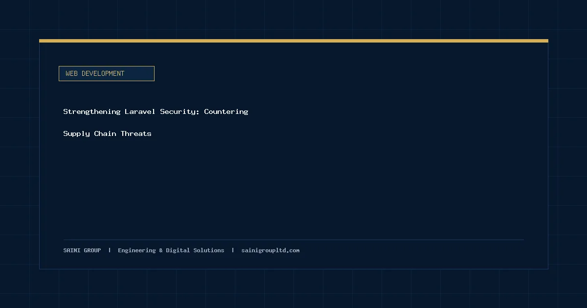 Illustration and overview guide for Strengthening Laravel Security: Countering Supply Chain Threats, published by Saini Group